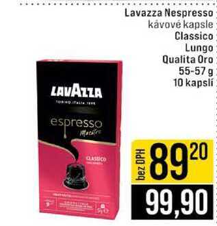 Lavazza Nespresso kávové kapsle Classico Lungo Qualita Oro 55-57 g 10 kapslí
