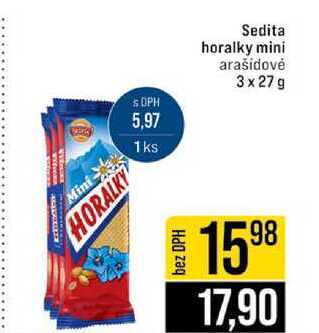 Sedita horalky mini arašidovė 3x27 g