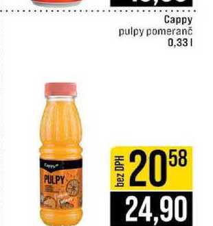 Cappy pulpy pomeranč 0,33l