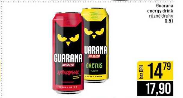 Guarana energy drink různé druhy 0.5l