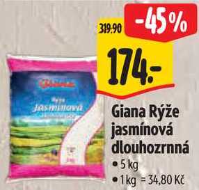 Giana Rýže jasmínová dlouhozrnná, 5 kg
