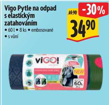 Vigo Pytle na odpad s elastickým zatahováním 60 l, 8 ks 