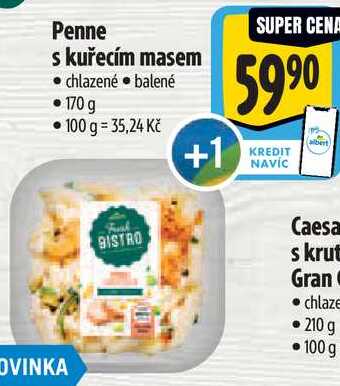 Penne s kuřecím masem, 170 g 