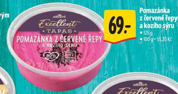 Pomazánka z červené řepy a kozího sýru, 125 g