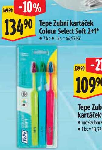 Tepe Zubní kartáček Colour Select Soft 2+1, 3 ks 