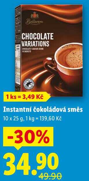 Instantní čokoládová směs, 10x 25 g