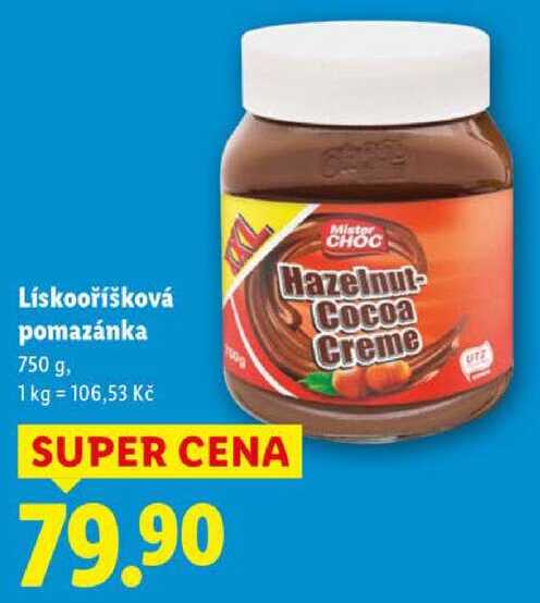 Lískooříšková pomazánka, 750 g