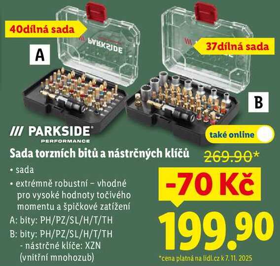 PARKSIDE Sada torzních bitů a nástrčných klíčů
