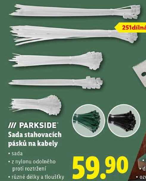 PARKSIDE Sada stahovacích pásků na kabely