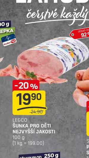 ŠUNKA PRO DĚTI NEJVYŠŠÍ JAKOSTI 100 g 