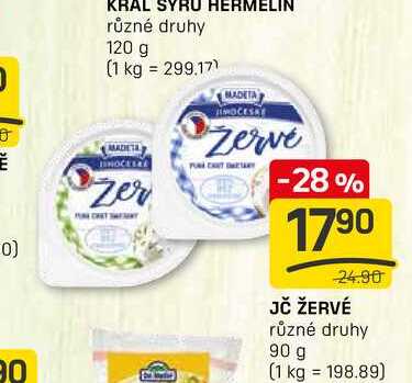 JČ ŽERVÉ různé druhy 90 g