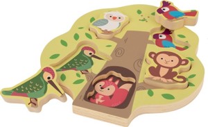 lupilu® Dřevěné puzzle se zvukem