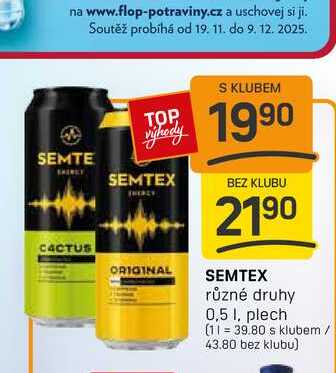 SEMTEX různé druhy 0,5l, plech