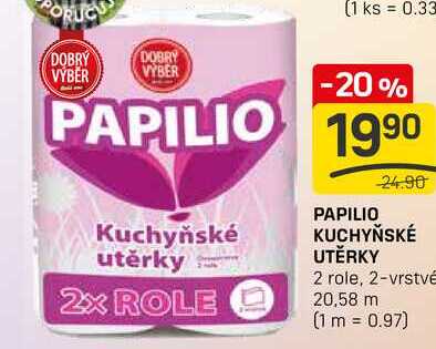 PAPILIO KUCHYŇSKÉ UTĚRKY 2 role, 2-vrstvé
