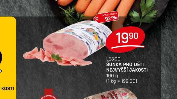 ŠUNKA PRO DĚTI NEJVYŠŠÍ JAKOSTI 100 g