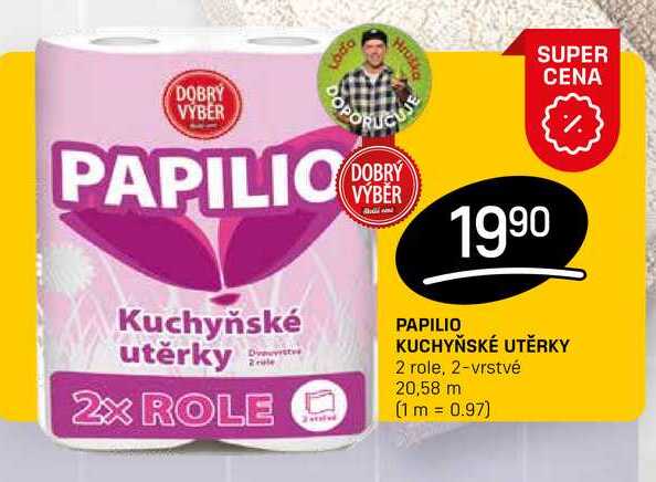 PAPILIO KUCHYŇSKÉ UTĚRKY 2 role, 2-vrstvé