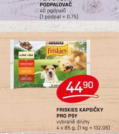 FRISKIES KAPSIČKY PRO PSY vybrané druhy 4 x 85 g