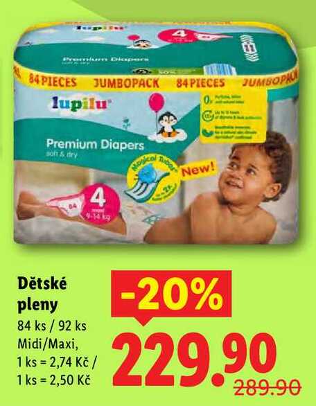 Dětské pleny, 84 ks/92 ks 