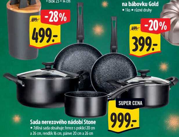 Sada nerezového nádobí Stone 