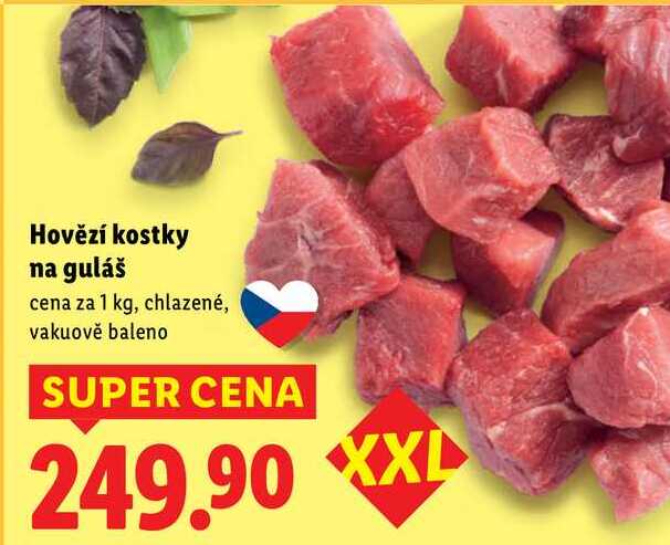 Hovězí kostky na guláš, cena za 1 kg