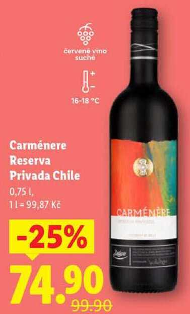 Carménere Reserva Privada Chile, 0,75 l