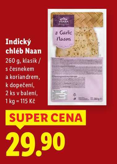 Indický chléb Naan, 260 g