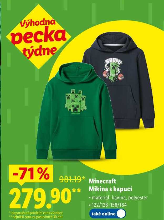 Minecraft Mikina s kapucí