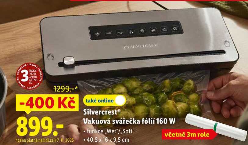 Silvercrest Vakuová svářečka fólií 160 W