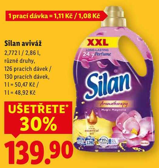 Silan aviváž, 2,772 l/2,86 l, 126 pracích dávek/130 pracích dávek