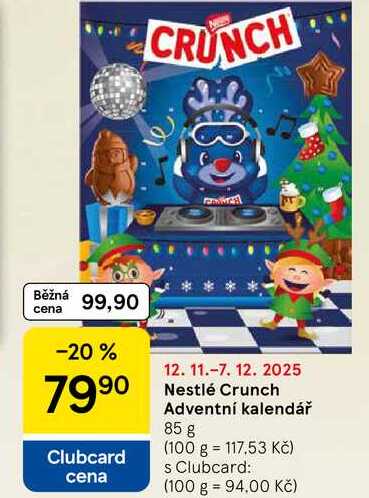 Nestlé Crunch Adventní kalendář, 85 g 