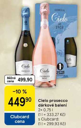 Cielo prosecco dárkové balení, 2x 0.75 l