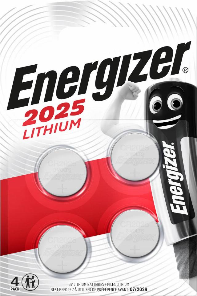 ENERGIZER Baterie CR2025 4 kusy v balení
