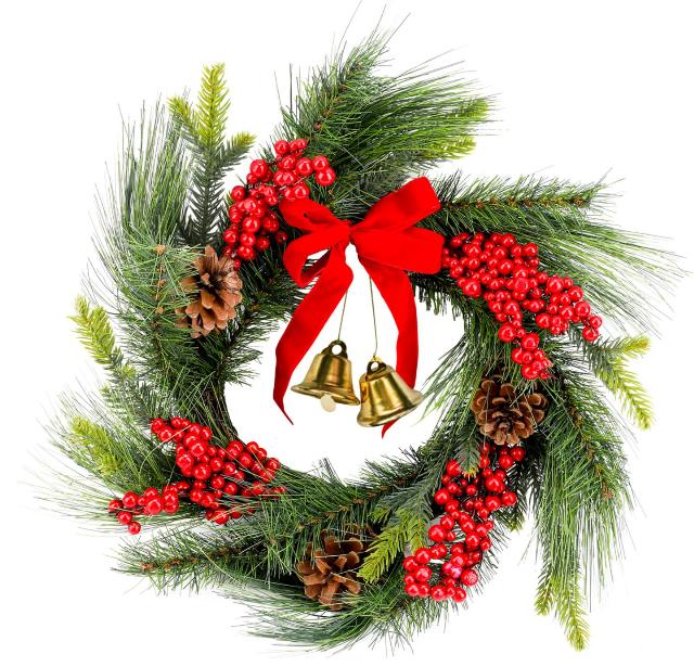 LIV & BO Vánoční věnec na zavěšení červený