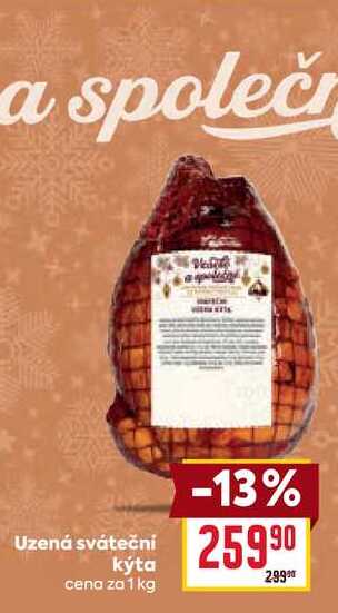 Uzená sváteční kýta cena za 1 kg 