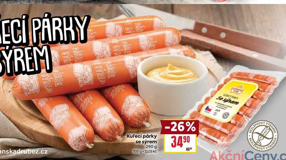 Kuřecí párky se sýrem 290 g 