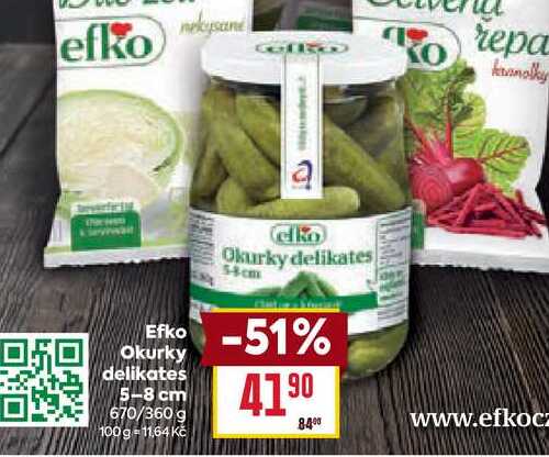 Efko Okurky delikates 5-8 cm 670/360 g 