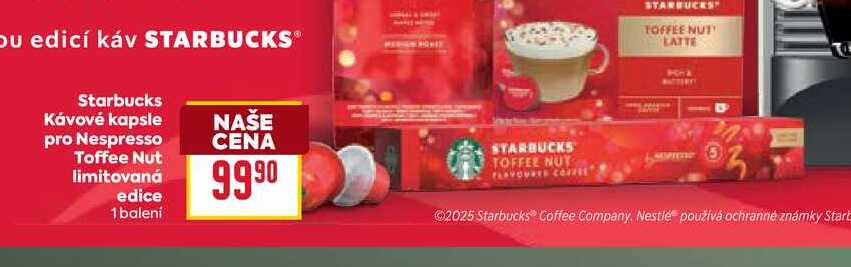 Starbucks Kávové kapsle pro Nespresso Toffee Nut limitovaná edice 1 balení 