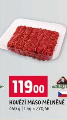 HOVĚZÍ MASO MĚLNĚNÉ 440 g 