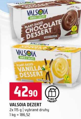 VALSOIA DEZERT 2x 115 g vybrané druhy