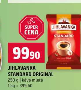 JIHLAVANKA STANDARD ORIGINAL 250 g káva mletá 