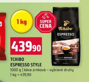 TCHIBO ESPRESSO STYLE 1000 g káva zrnková vybrané druhy