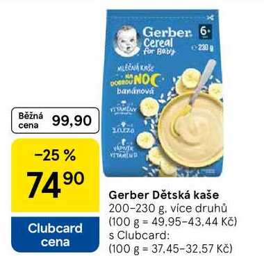 Gerber Dětská kaše, 200-230 g, více druhů  
