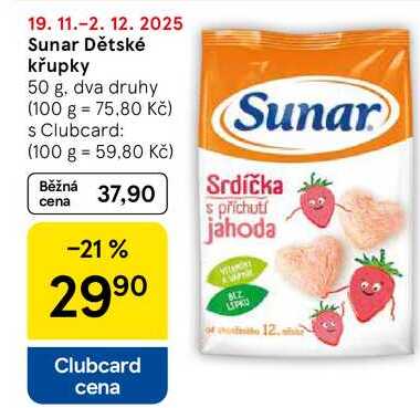 Sunar Dětské křupky, 50 g, dva druhy 