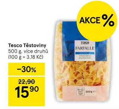 Tesco Těstoviny, 500 g, více druhů 
