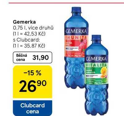 Gemerka, 0,75 I, více druhů  