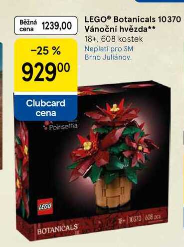 LEGO® Botanicals 10370 Vánoční hvězda, 18+. 608 kostek  