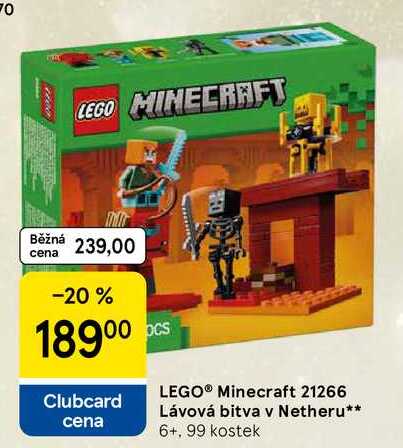 LEGO® Minecraft 21266 Lávová bitva v Netheru, 6+, 99 kostek 