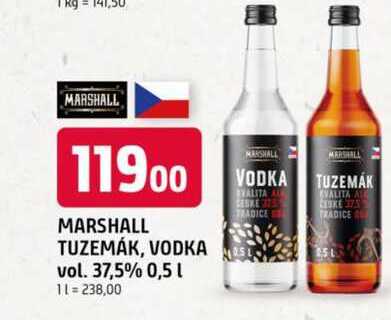 MARSHALL TUZEMÁK, VODKA vol. 37,5% 0,5l