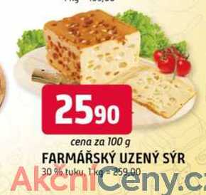 FARMÁŘSKÝ UZENÝ SÝR 30% tuku, 100g