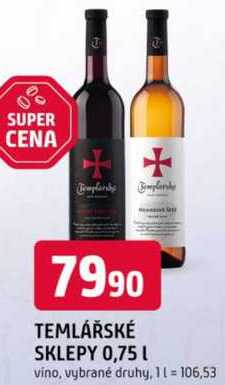 TEMLÁŘSKÉ SKLEPY 0,75 L